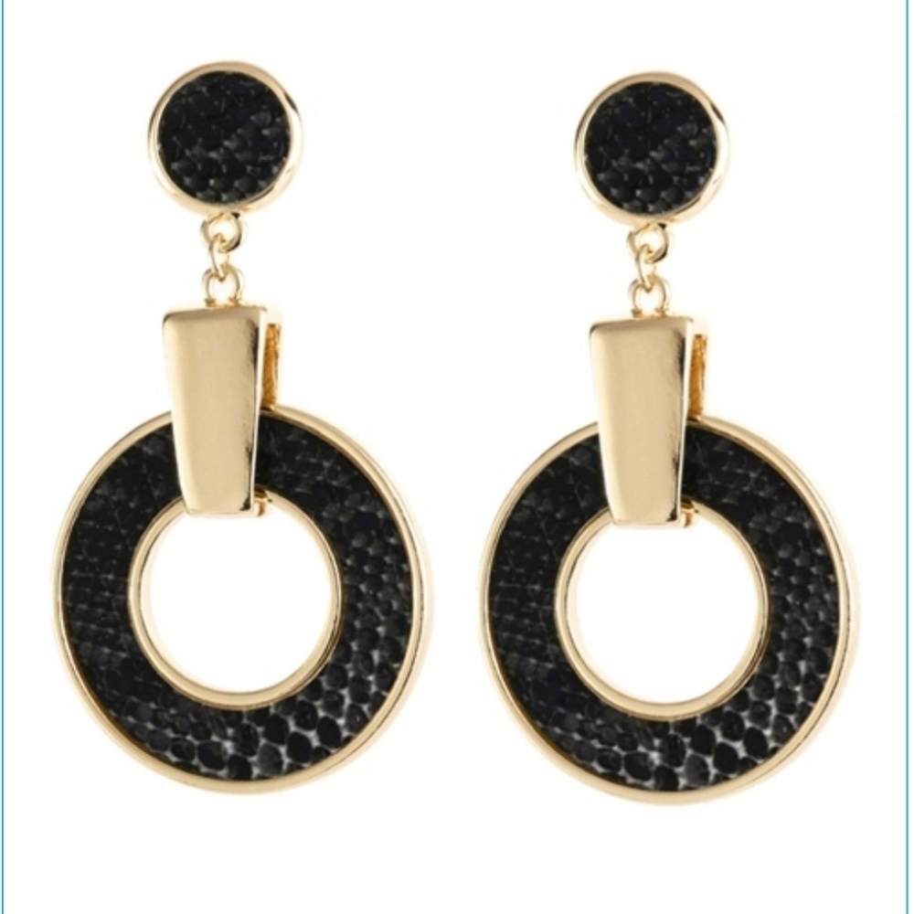SNAKE SKIN PRINTED DANGLE EARRINGS